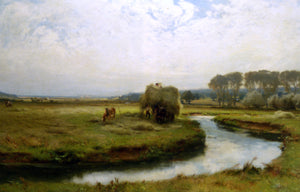  David Farquharson Haymaking - Seaton Marsh - Devon - Art Print