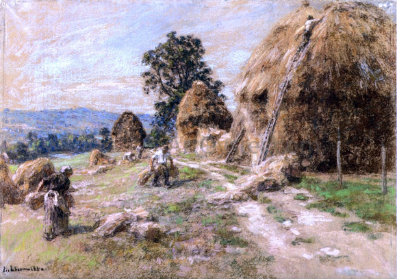  Leon Augustin L'hermitte) Haystacks - Art Print