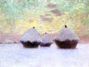  Emile Claus Haystacks in the Snow - Art Print
