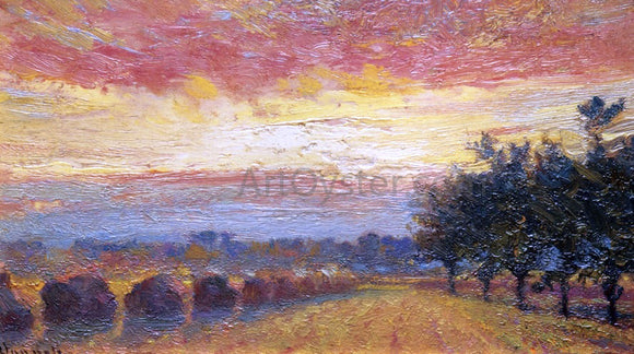  Robert Vonnoh Haystacks under a Rainy Sky - Art Print
