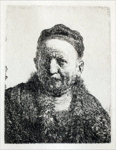  Rembrandt Van Rijn The Head and Bust, Full Face - Art Print
