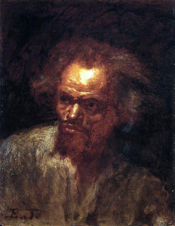  Eastman Johnson Head of a Black Man - Art Print