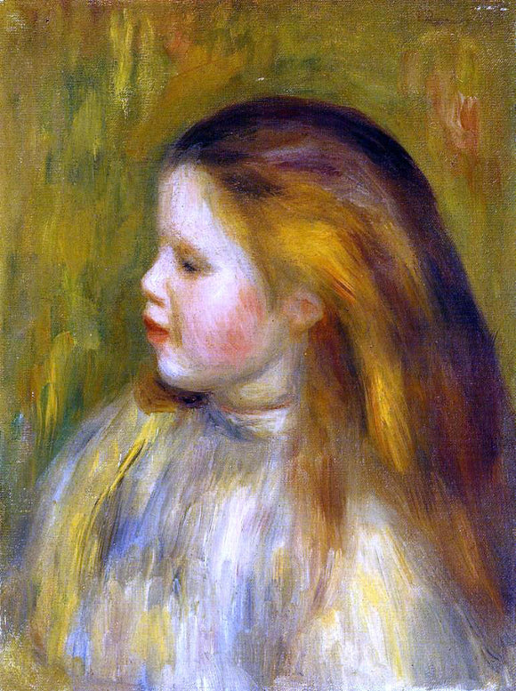  Pierre Auguste Renoir Head of a Little Girl in Profile - Art Print