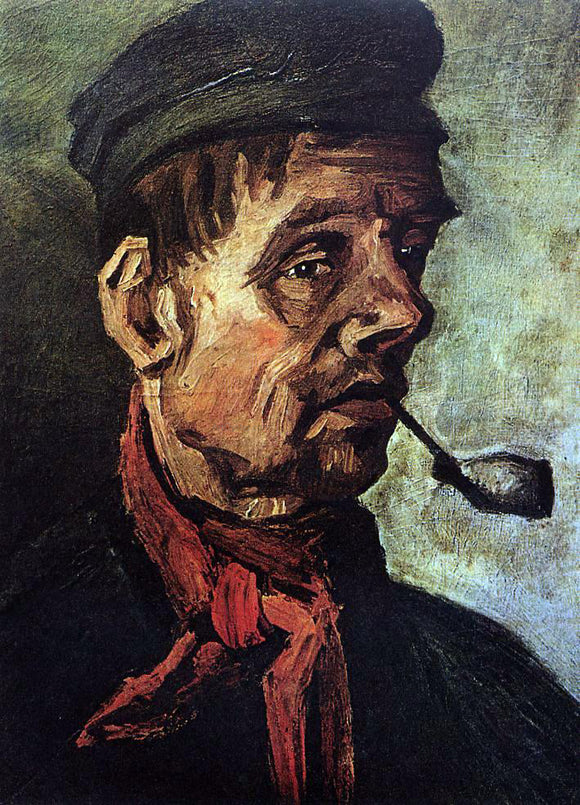  Vincent Van Gogh Head of a Peasant with a Pipe - Art Print