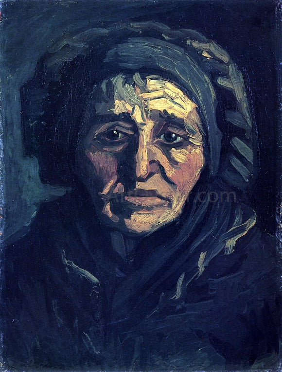  Vincent Van Gogh Head of a Peasant Woman with a Greenish Lace Cap - Art Print
