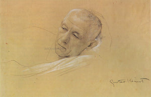  Gustav Klimt Head of a Recumbent Man, Supporting Himself - Art Print