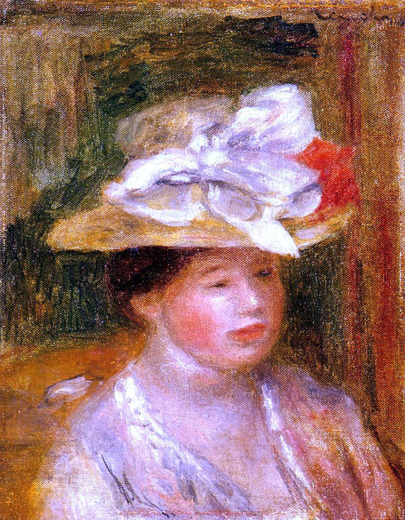  Pierre Auguste Renoir Head of a Woman - Art Print