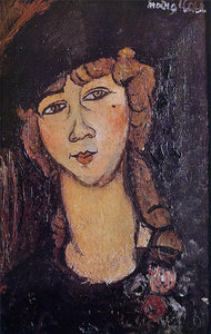  Amedeo Modigliani Head of a Woman in a Hat (also known as Lolotte) - Art Print