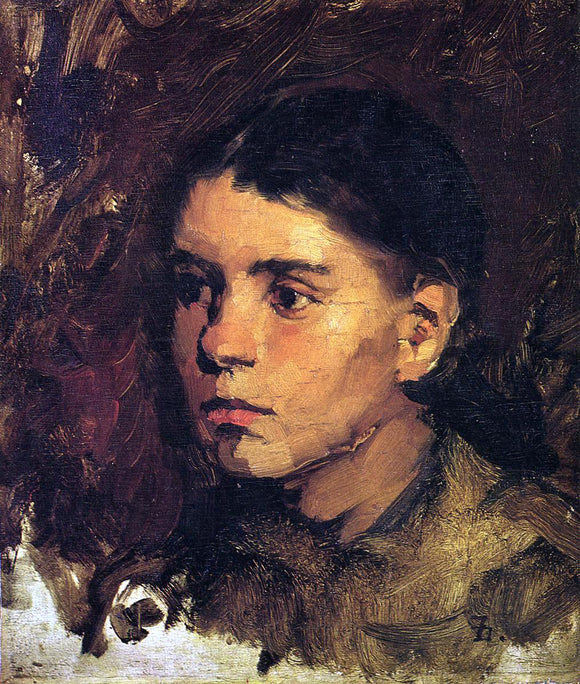  Frank Duveneck Head of a Young Girl - Art Print