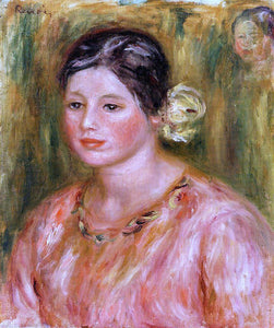  Pierre Auguste Renoir Head of a Young Girl in Red - Art Print