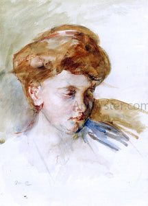  Mary Cassatt Head of a Young Woman - Art Print