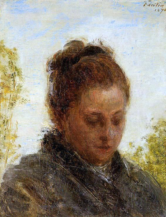  Henri Fantin-Latour Head of a Young Woman - Art Print