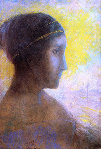  Odilon Redon Head of a Young Woman in Profile - Art Print