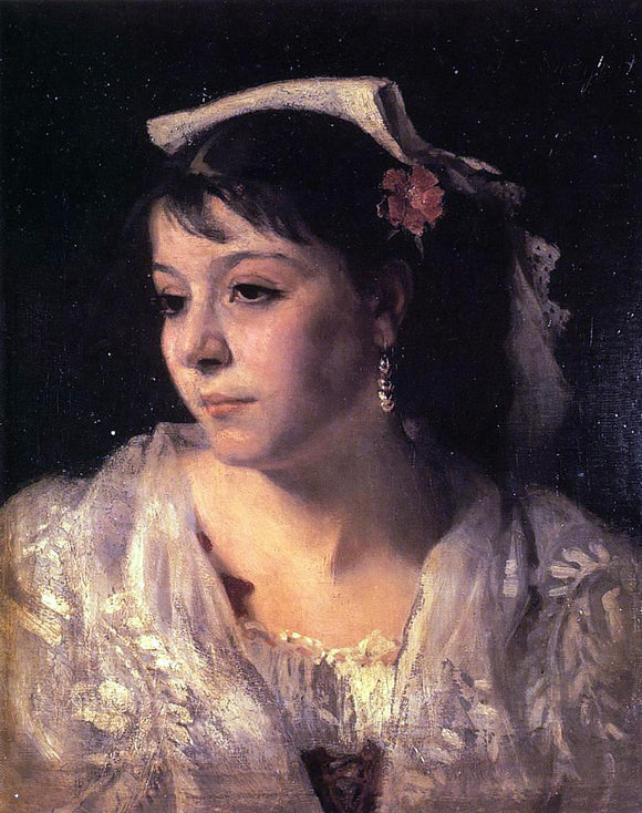  John Singer Sargent Head of an Italian Woman - Art Print
