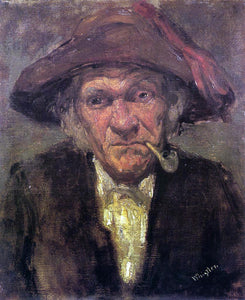  James McNeill Whistler Head of an Old Man Smoking - Art Print