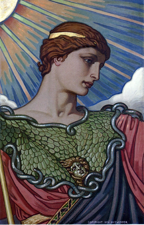  Elihu Vedder Head of Minerva - Art Print