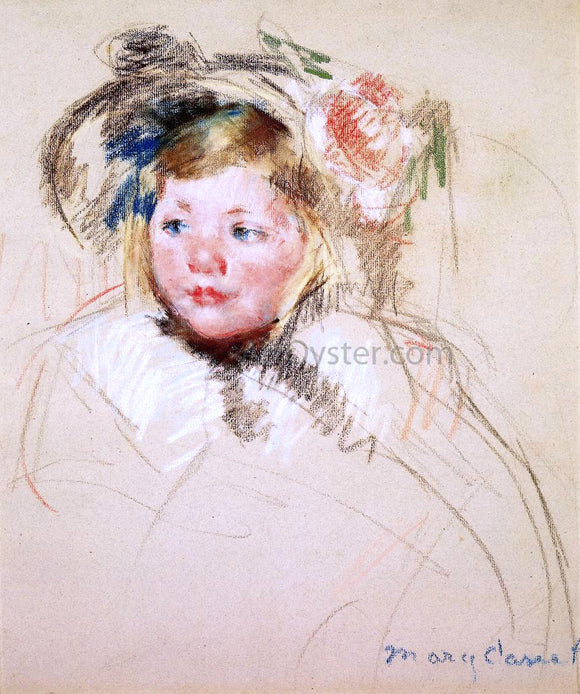  Mary Cassatt Head of Sara in a Bonnet Looking Left - Art Print