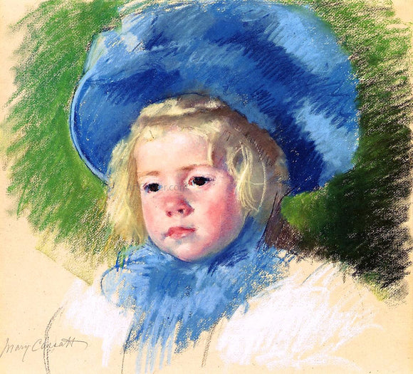  Mary Cassatt Head of Simone in a Large Plumes Hat, Looking Left - Art Print