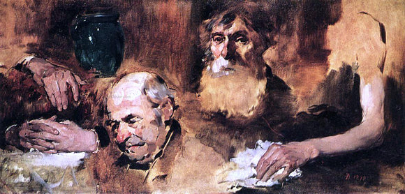  Frank Duveneck Heads and Hands (study) - Art Print