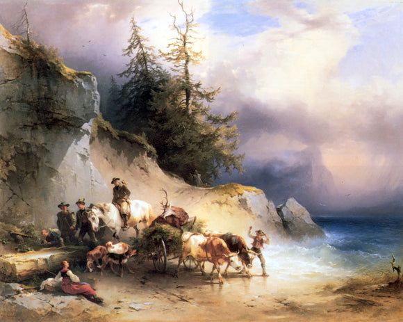  Friedrich Gauermann Heimkehr von der Jagd Am Attersee - Art Print