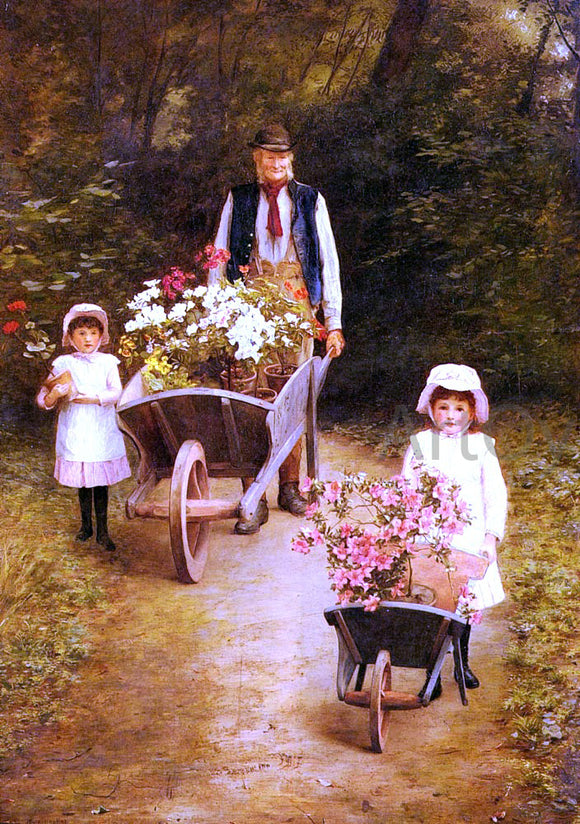  Mary Hayllar A Helping Gardener - Art Print