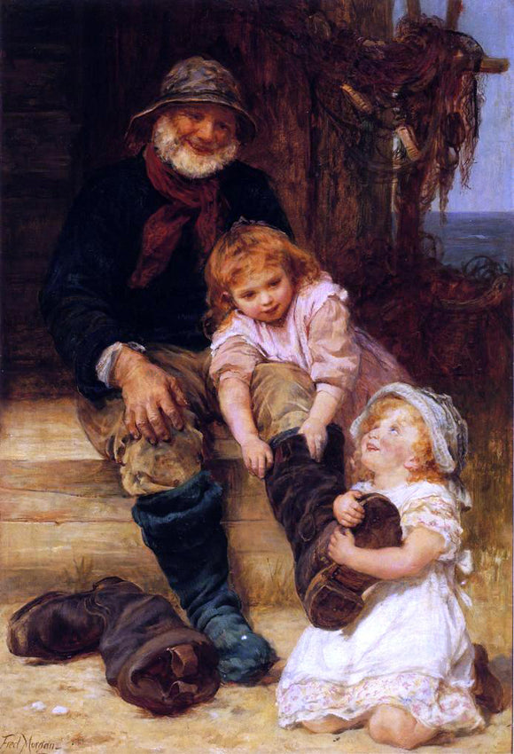  Frederick Morgan Helping Grandpa - Art Print