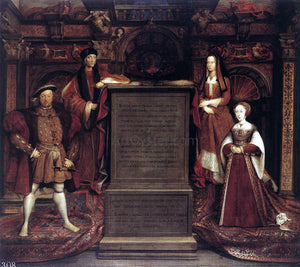  Remigius Van Leemput Henry VII, Elizabeth of York, Henry VIII, and Jane Seymour - Art Print