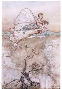  Arthur Rackham ...her fairy sent to bear him to my bower in fairy land (also known as her fairy sent) - Art Print