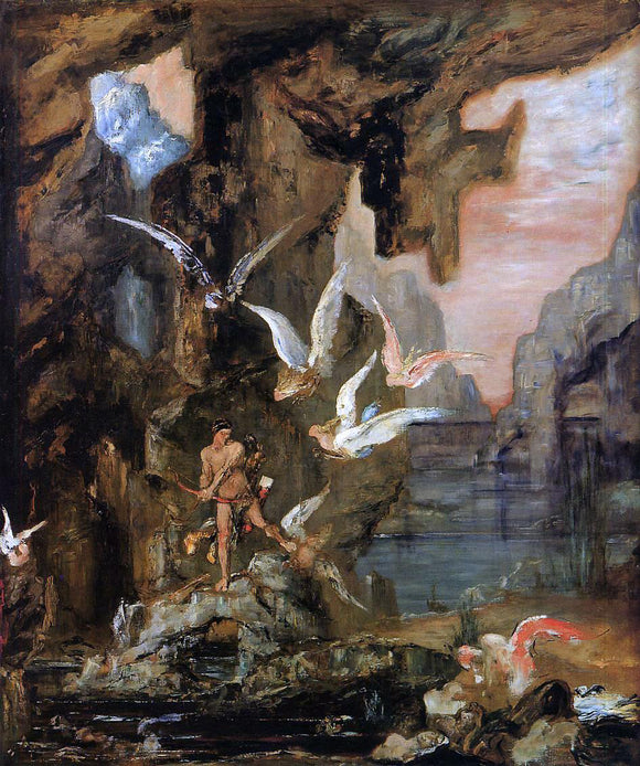  Gustave Moreau Hercules at Lake Stymphalos - Art Print