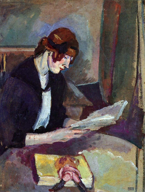  Jules Pascin Hermine David Reading - Art Print