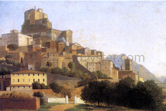  Alexandre-Hyacinthe Dunouy Hill Town in Italy - Art Print