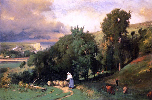  George Inness Hillside at Etretet - Art Print