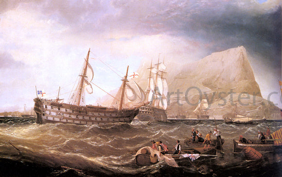  Charles Keith Miller HMS Victory Being Towed into Gibraltar by HMS Neptune After the Battle of Trafalgar - Art Print