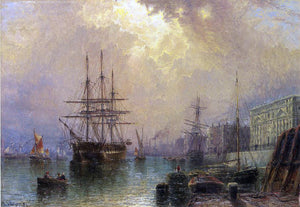  Claude Stanfield Moore H.M.S. "Warspale" off Greenwich - Art Print