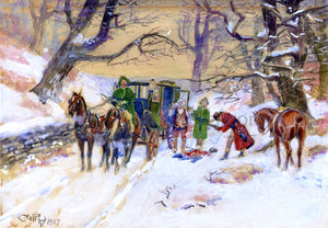  Charles Marion Russell Holdup on the Boston Road - Art Print