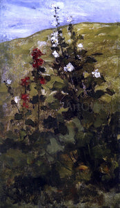  John Twachtman Hollyhocks - Art Print