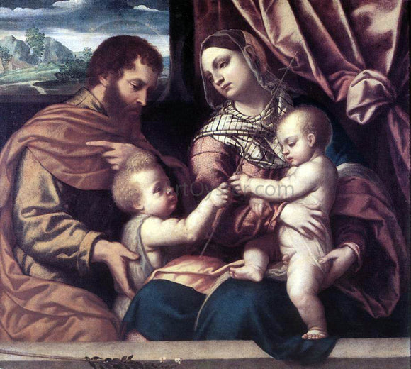  Moretto Da Brescia Holy Family - Art Print