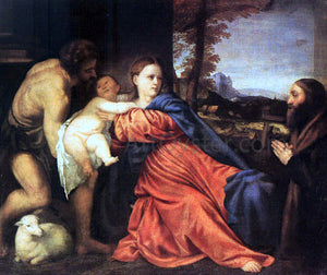  Titian Holy Family and Donor - Art Print