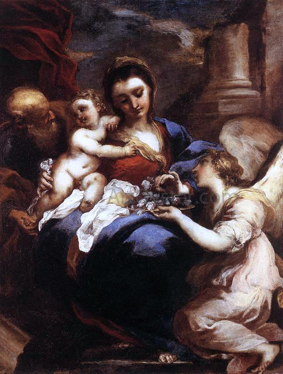  Valerio Castello Holy Family with an Angel - Art Print