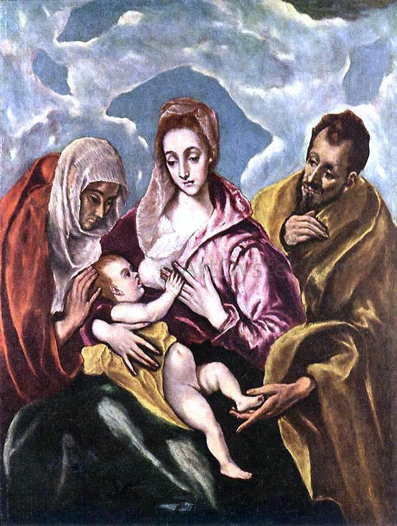  El Greco Holy Family with St Anne - Art Print