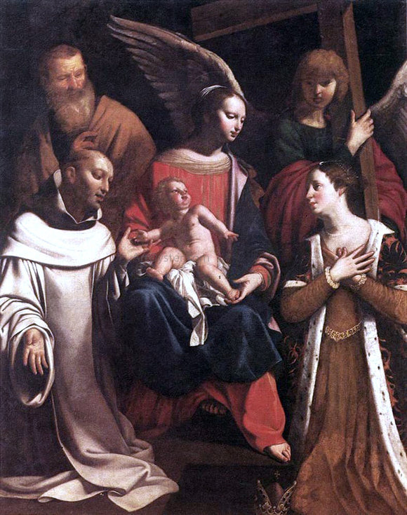  Guy Francois Holy Family with St Bruno and St Elisabeth - Art Print