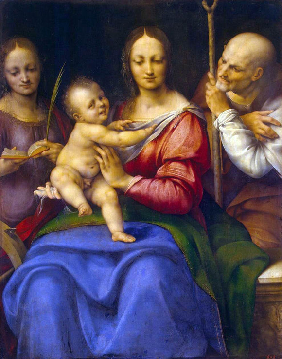 Cesare Da Sesto Holy Family with St Catherine - Art Print