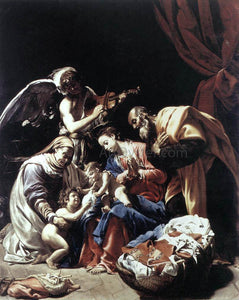  Orazio Borgianni Holy Family with St Elizabeth, the Young St John the Baptist and an Angel - Art Print