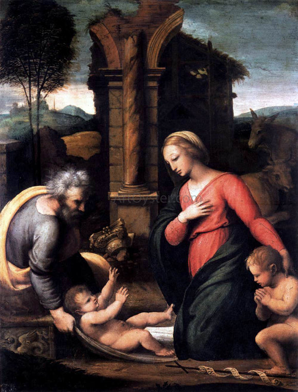  Giovan Francesco Penni Holy Family with the Infant St John - Art Print