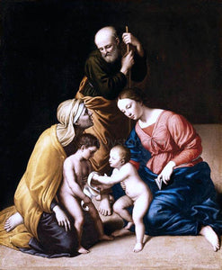  Sassoferrato Holy Family with the Infant St John the Baptist and St Elizabeth - Art Print