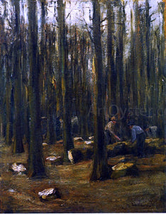  Max Liebermann Holzhacker im Inneren eines Waldes - Art Print