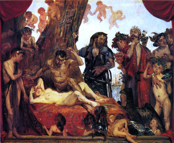  Lovis Corinth Homeric Laughter, First Version - Art Print