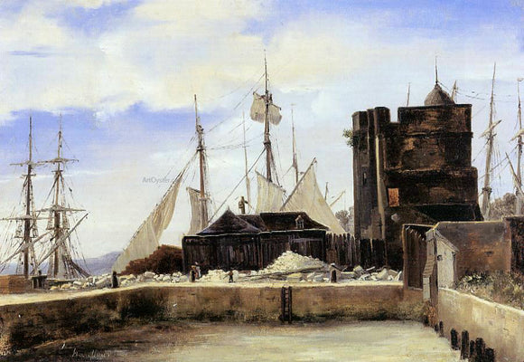  Jean-Baptiste-Camille Corot Honfleur - The Old Wharf - Art Print