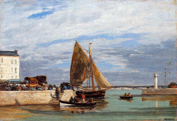  Eugene-Louis Boudin Honfleur, the Port - Art Print