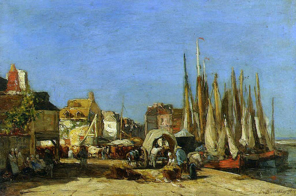  Eugene-Louis Boudin Honfleur, the Quarantine Dock and the Cattle Market - Art Print
